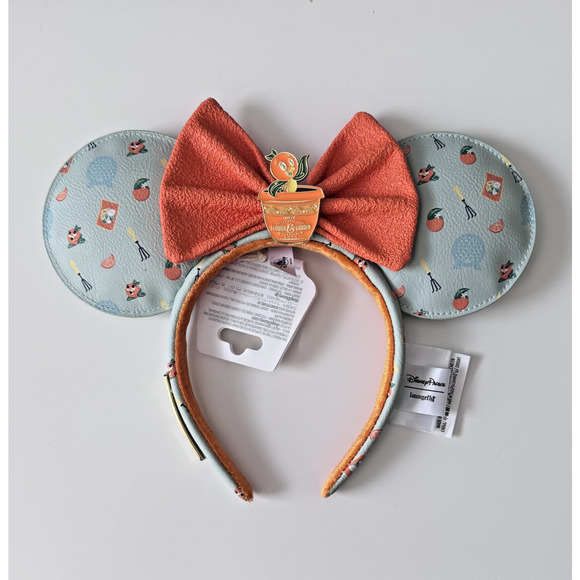 Disney-Park\'s 2024 Loungefly Flower & Garden Orange Bird Mickey Ears Headband